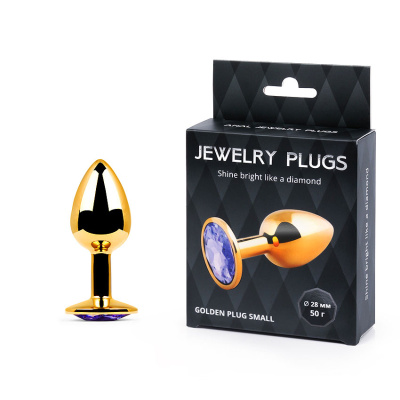 GOLDEN PLUG SMALL (втулка анальная) цвет кристалла светло-филетовый, L 72 мм, D 28 мм, вес 50 г (GS-