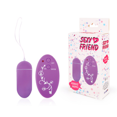 ВИБРОЯЙЦО на дистанционном управлении, цвет фиолетовый, 10 режимов вибрации, L 79мм D 33мм (SF-70196