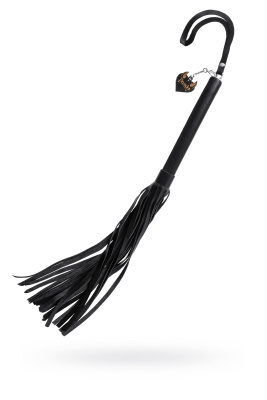 Плеть Pecado BDSM, чёрная рукоять, чёрные хлысты, натуральная кожа (УТ-00002667)