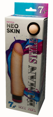 Вибратор реалистик HUMAN STYLE, L 185 мм D 38 мм, киберкожа (602106)