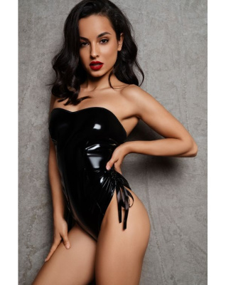 КОМБИДРЕСС ОТКРЫТЫЙ ИЗ ЧЕРНОГО ВИНИЛА, размер L, (7103/L)