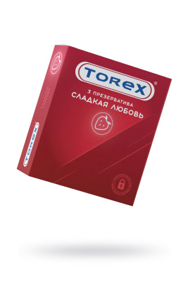 Презервативы Torex, Сладкая любовь, латекс, 19 см, 5,5 см, 3 шт. (0T-00016816)