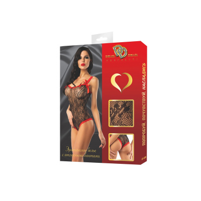 Боди с цветочным орнаментом и отделкой из атласной ленты (DJ6098B)