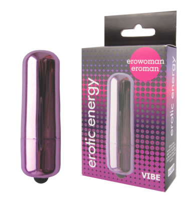 Вибратор мини ПУЛЯ цвет фиолетовый L 55 мм D 17 мм (EE-10185)